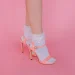 Pink heels and socks on a soft studio background for fictional sissy caption stories